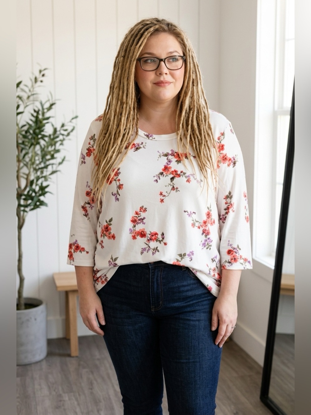 Plus Size Love & Legend Floral Shirt - Size 3X